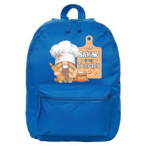 Baking Is My Therapy Gnome Baker Cookie Cupcake Bread Funny Gift 16 in Basic Backpack