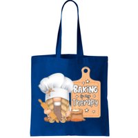 Baking Is My Therapy Gnome Baker Cookie Cupcake Bread Funny Gift Tote Bag