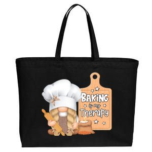 Baking Is My Therapy Gnome Baker Cookie Cupcake Bread Funny Gift Cotton Canvas Jumbo Tote