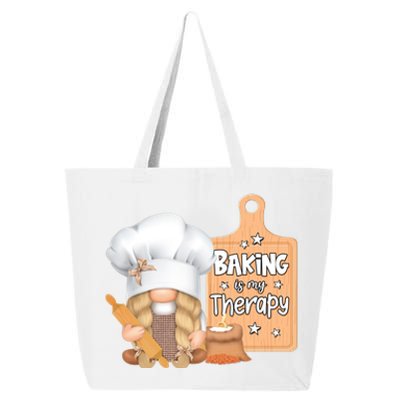 Baking Is My Therapy Gnome Baker Cookie Cupcake Bread Funny Gift 25L Jumbo Tote