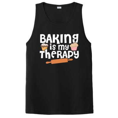 Baking Is My Therapy Cake Baking Pastry Confectioner Baker Gift PosiCharge Competitor Tank