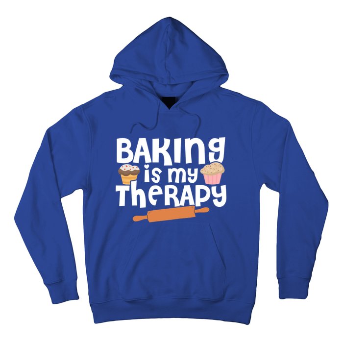 Baking Is My Therapy Cake Baking Pastry Confectioner Baker Gift Hoodie