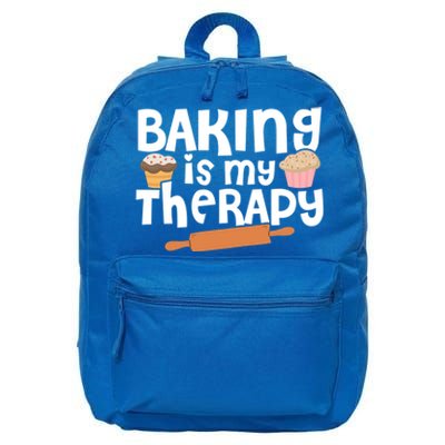 Baking Is My Therapy Cake Baking Pastry Confectioner Baker Gift 16 in Basic Backpack