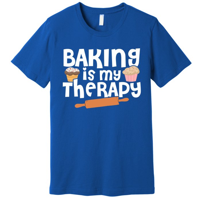 Baking Is My Therapy Cake Baking Pastry Confectioner Baker Gift Premium T-Shirt