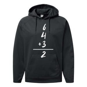 Baseball Inspired Math 6 4 3 2 Double Play Softball Game Tee Performance Fleece Hoodie