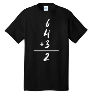 Baseball Inspired Math 6 4 3 2 Double Play Softball Game Tee Tall T-Shirt