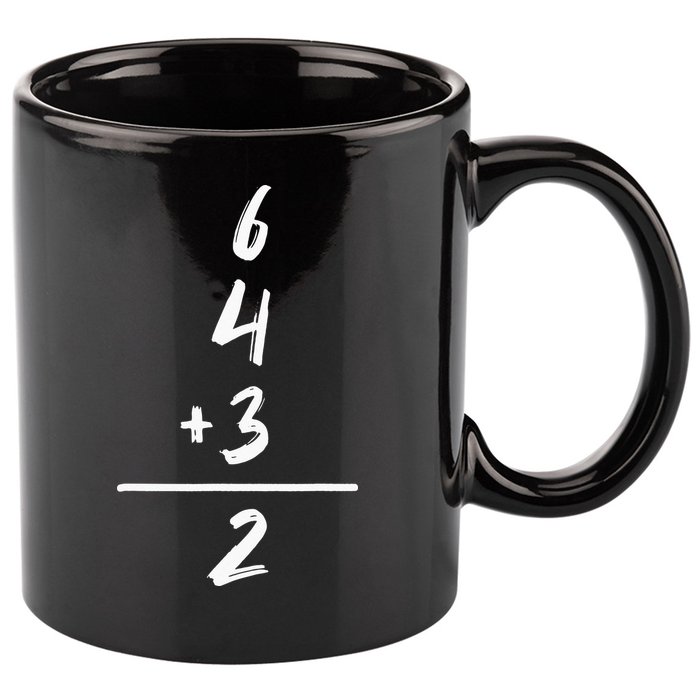 Baseball Inspired Math 6 4 3 2 Double Play Softball Game Tee 11oz C Handle Ceramic Mug