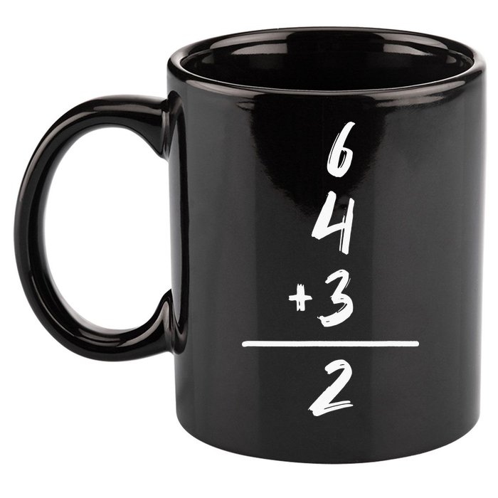 Baseball Inspired Math 6 4 3 2 Double Play Softball Game Tee 11oz C Handle Ceramic Mug