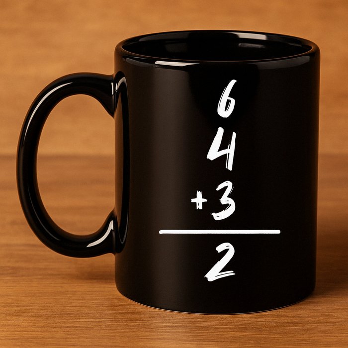 Baseball Inspired Math 6 4 3 2 Double Play Softball Game Tee 11oz C Handle Ceramic Mug