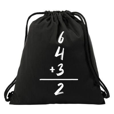 Baseball Inspired Math 6 4 3 2 Double Play Softball Game Tee Drawstring Bag