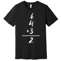 Baseball Inspired Math 6 4 3 2 Double Play Softball Game Tee Premium T-Shirt