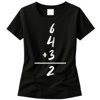 Baseball Inspired Math 6 4 3 2 Double Play Softball Game Tee Womens T-Shirt