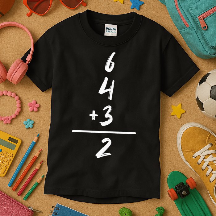 Baseball Inspired Math 6 4 3 2 Double Play Softball Game Tee Kids T-Shirt