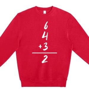 Baseball Inspired Math 6 4 3 2 Double Play Softball Game Tee Premium Crewneck Sweatshirt