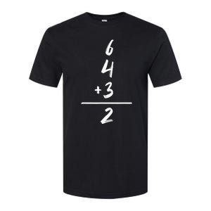 Baseball Inspired Math 6 4 3 2 Double Play Softball Game Tee Softstyle CVC T-Shirt