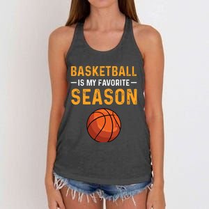 Basketball Is My Favorite Season Women's Knotted Racerback Tank