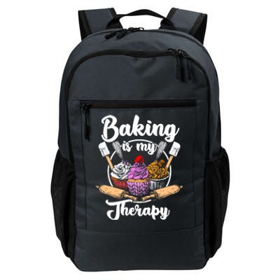 Baking Is My Therapy Happy Baker Cake Bread Pastry Chef Funny Gift Daily Commute Backpack