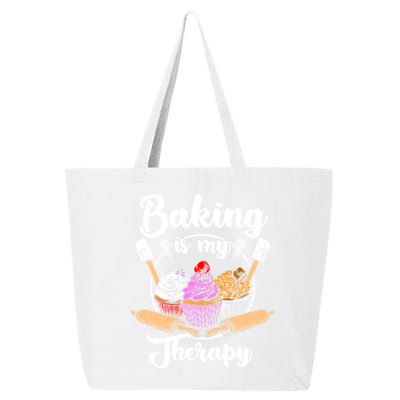 Baking Is My Therapy Happy Baker Cake Bread Pastry Chef Funny Gift 25L Jumbo Tote