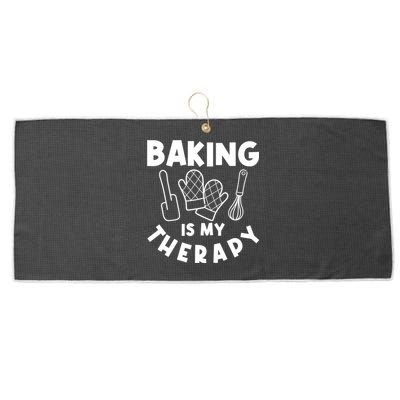 Baking Is My Therapy Cake Baking Pastry Confectioner Baker Gift Large Microfiber Waffle Golf Towel