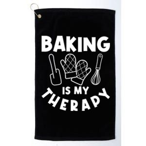 Baking Is My Therapy Cake Baking Pastry Confectioner Baker Gift Platinum Collection Golf Towel