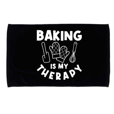 Baking Is My Therapy Cake Baking Pastry Confectioner Baker Gift Microfiber Hand Towel