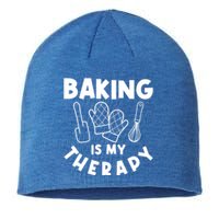 Baking Is My Therapy Cake Baking Pastry Confectioner Baker Gift Sustainable Beanie