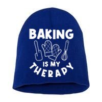 Baking Is My Therapy Cake Baking Pastry Confectioner Baker Gift Short Acrylic Beanie