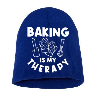 Baking Is My Therapy Cake Baking Pastry Confectioner Baker Gift Short Acrylic Beanie