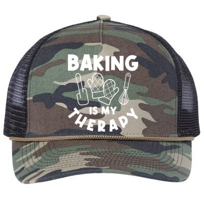 Baking Is My Therapy Cake Baking Pastry Confectioner Baker Gift Retro Rope Trucker Hat Cap