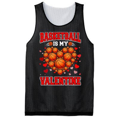 Basketball Is My Valentine Basketball Heart Valentines Day Mesh Reversible Basketball Jersey Tank