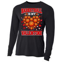 Basketball Is My Valentine Basketball Heart Valentines Day Cooling Performance Long Sleeve Crew