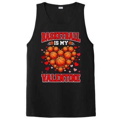 Basketball Is My Valentine Basketball Heart Valentines Day PosiCharge Competitor Tank