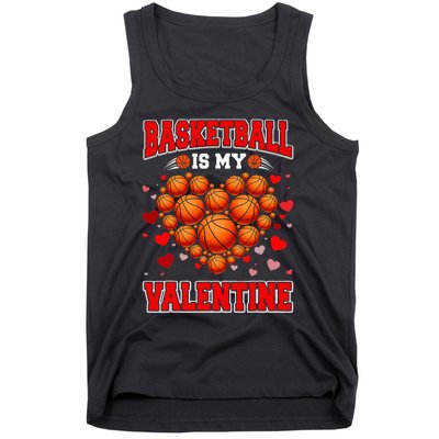 Basketball Is My Valentine Basketball Heart Valentines Day Tank Top