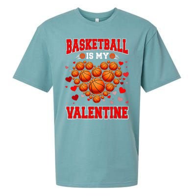 Basketball Is My Valentine Basketball Heart Valentines Day Sueded Cloud Jersey T-Shirt