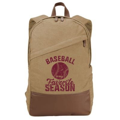 Baseball Is My Favorite Season Vintage Cotton Canvas Backpack