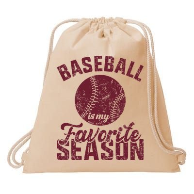 Baseball Is My Favorite Season Vintage Drawstring Bag