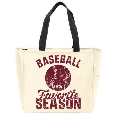 Baseball Is My Favorite Season Vintage Zip Tote Bag