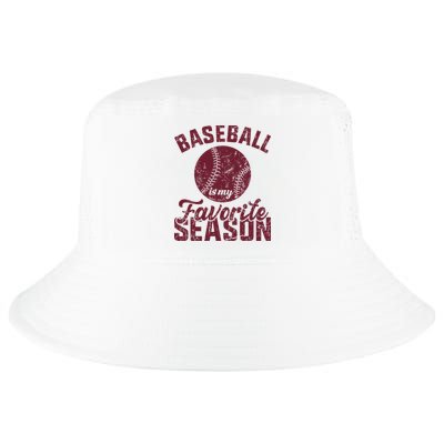 Baseball Is My Favorite Season Vintage Cool Comfort Performance Bucket Hat