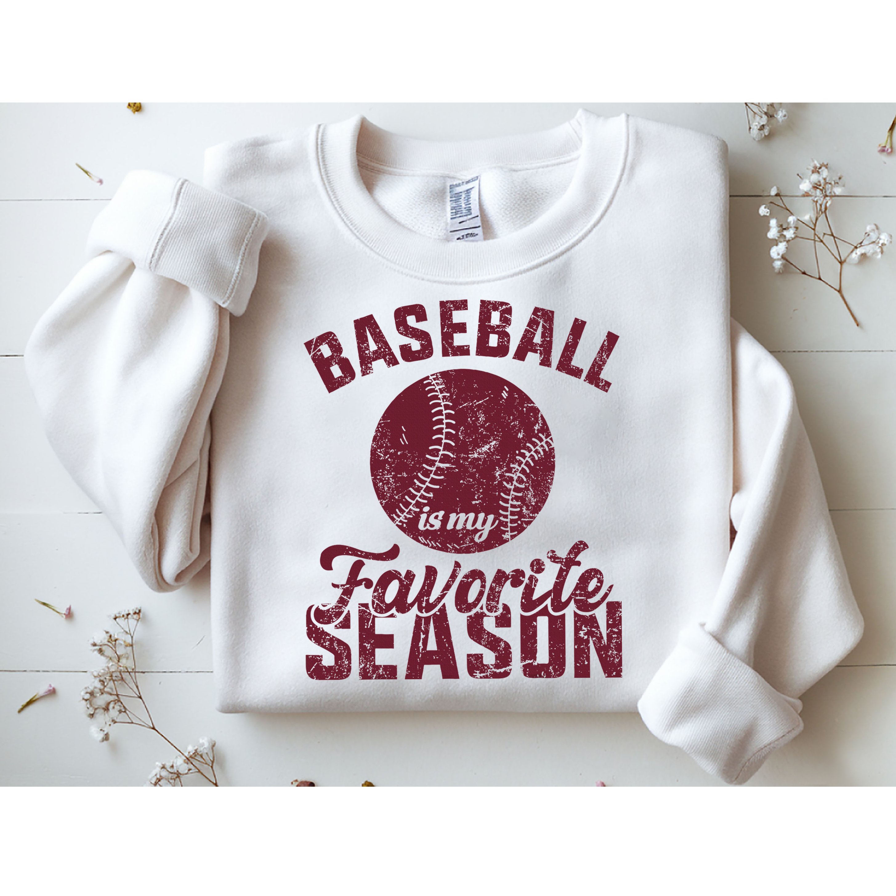 Baseball Is My Favorite Season Vintage Sweatshirt