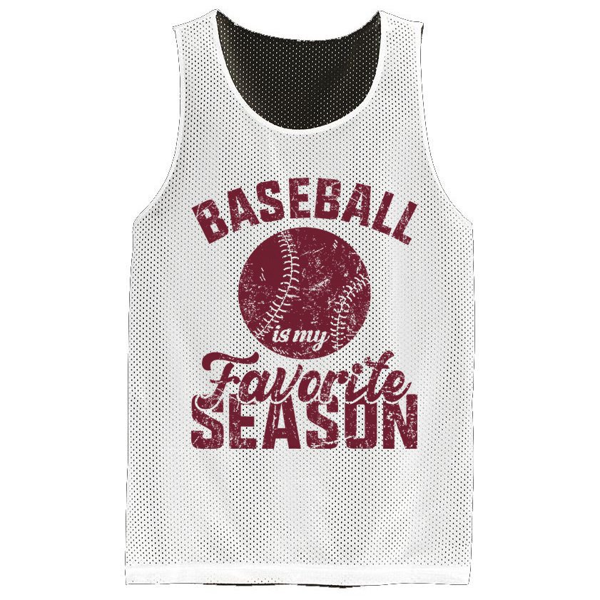 Baseball Is My Favorite Season Vintage Mesh Reversible Basketball Jersey Tank