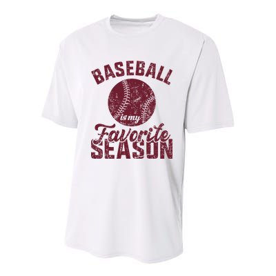 Baseball Is My Favorite Season Vintage Youth Performance Sprint T-Shirt