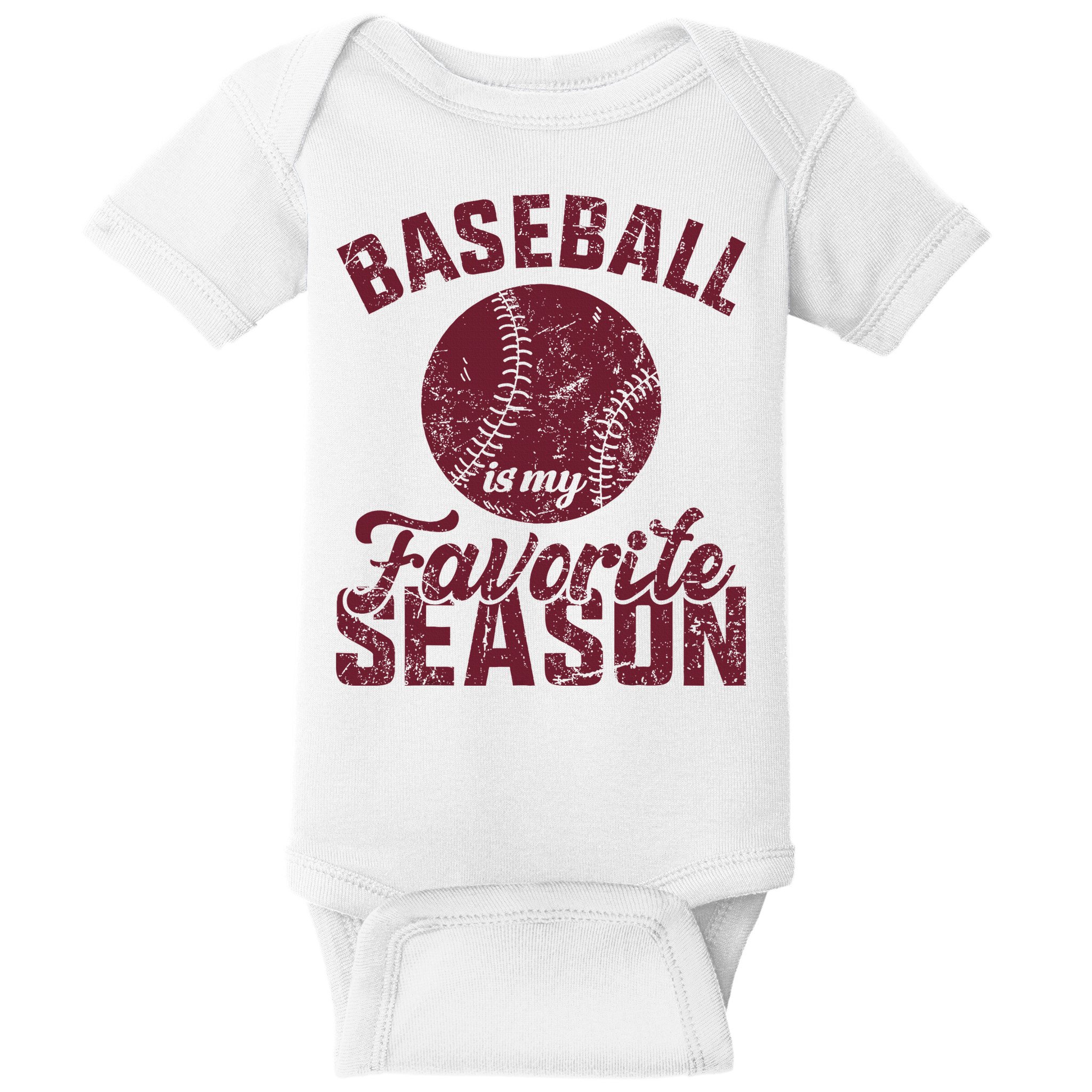 Baseball Is My Favorite Season Vintage Baby Bodysuit