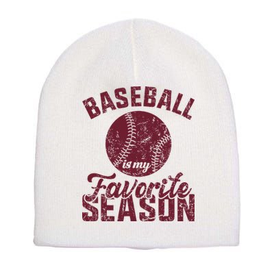 Baseball Is My Favorite Season Vintage Short Acrylic Beanie