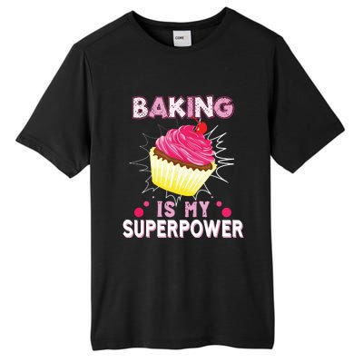 BAKING IS MY SUPERPOWER 3 Sweet Cupcakes Holidays Baker Gift Tall Fusion ChromaSoft Performance T-Shirt