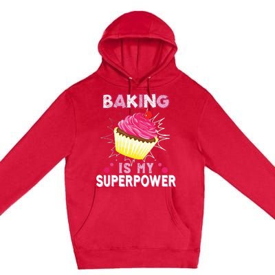 BAKING IS MY SUPERPOWER 3 Sweet Cupcakes Holidays Baker Gift Premium Pullover Hoodie