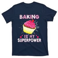 BAKING IS MY SUPERPOWER 3 Sweet Cupcakes Holidays Baker Gift T-Shirt