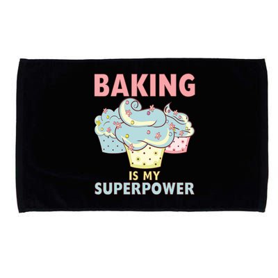 BAKING IS MY SUPERPOWER 3 Sweet Cupcakes Holidays Baker Gift Microfiber Hand Towel