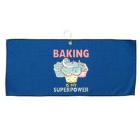 BAKING IS MY SUPERPOWER 3 Sweet Cupcakes Holidays Baker Gift Large Microfiber Waffle Golf Towel