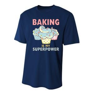 BAKING IS MY SUPERPOWER 3 Sweet Cupcakes Holidays Baker Gift Youth Performance Sprint T-Shirt