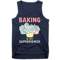 BAKING IS MY SUPERPOWER 3 Sweet Cupcakes Holidays Baker Gift Tank Top